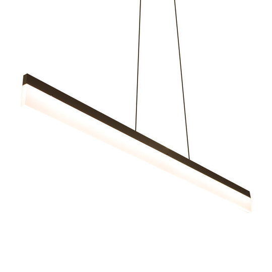 Modern Led Coffee Suspension Lamp For Restaurants - Acrylic Bar Shaped Island Light Fixture