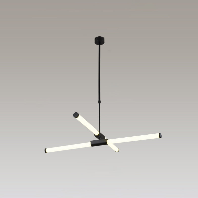 Minimalist Glass Tube Pendant Lamp With Frosted White Shade And Black Led For Offices 4 /