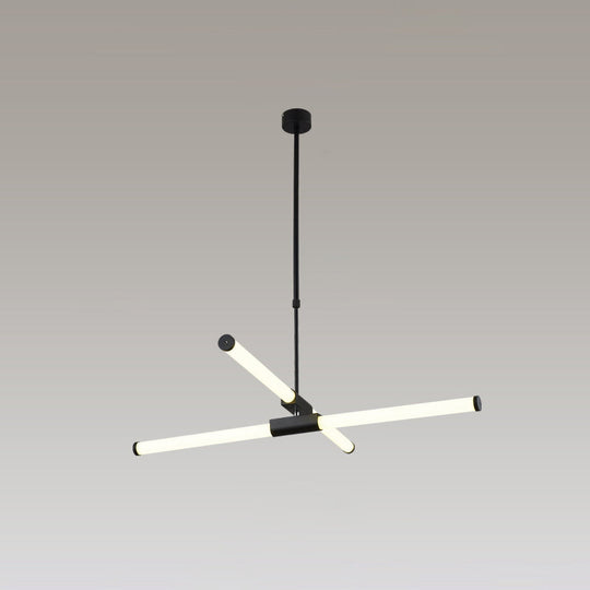 Minimalist Glass Tube Pendant Lamp With Frosted White Shade And Black Led For Offices 4 /