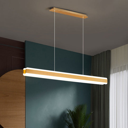 Minimalist Led Island Pendant - Linear Acrylic Hanging Light For Dining Room