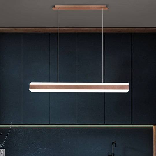 Minimalist Led Island Pendant - Linear Acrylic Hanging Light For Dining Room