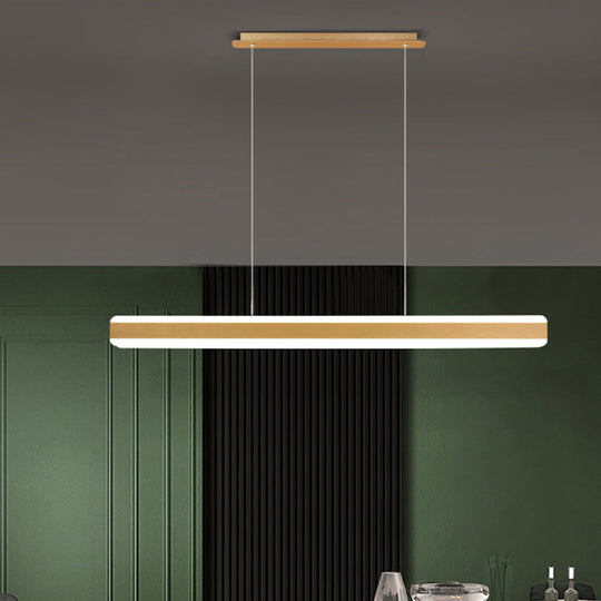 Minimalist Led Island Pendant - Linear Acrylic Hanging Light For Dining Room