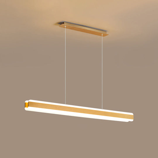 Minimalist Led Island Pendant - Linear Acrylic Hanging Light For Dining Room Gold / 31.5 Third Gear