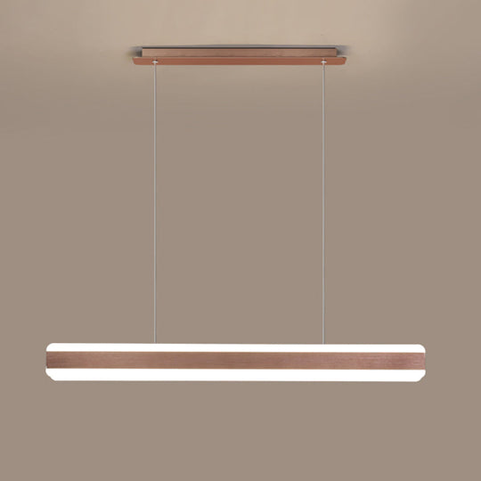 Minimalist Led Island Pendant - Linear Acrylic Hanging Light For Dining Room