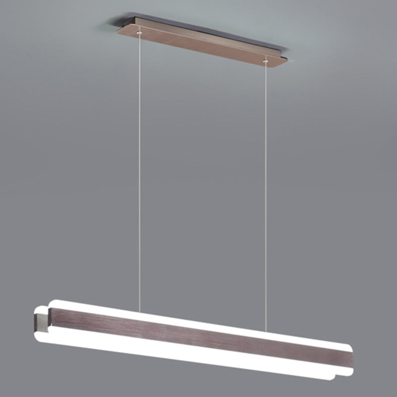 Minimalist Led Island Pendant - Linear Acrylic Hanging Light For Dining Room