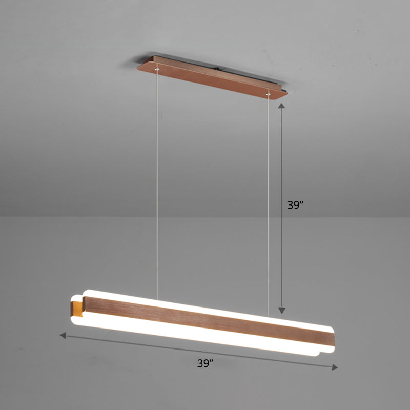 Minimalist Led Island Pendant - Linear Acrylic Hanging Light For Dining Room