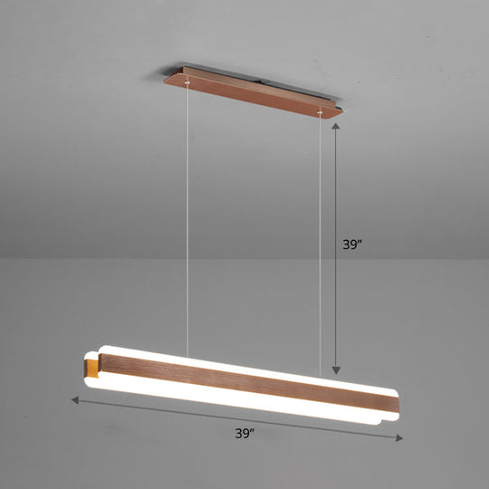 Minimalist Led Island Pendant - Linear Acrylic Hanging Light For Dining Room