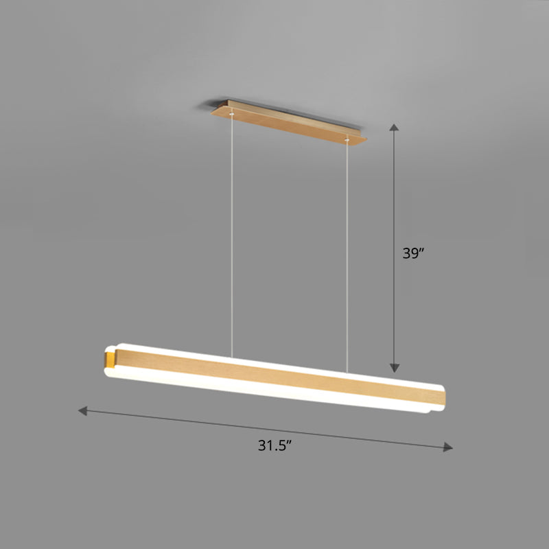 Minimalist Led Island Pendant - Linear Acrylic Hanging Light For Dining Room