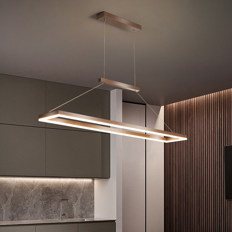 Sleek Metal Island Ceiling Led Pendant Light For Dining Room - Simplicity And Style