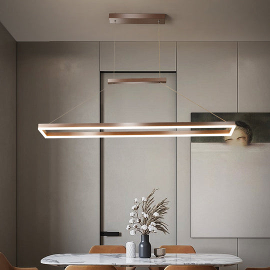 Sleek Metal Island Ceiling Led Pendant Light For Dining Room - Simplicity And Style