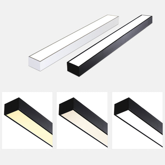 Minimalistic Office Glow: Pole-Shaped Led Metal Flush Mount Ceiling Light