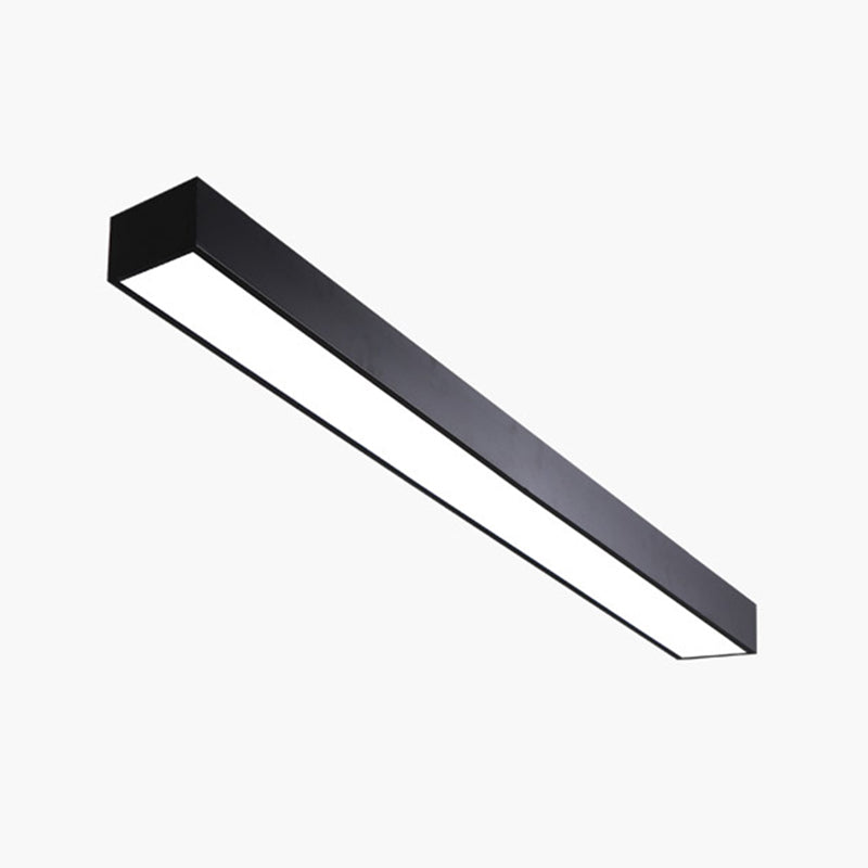 Minimalistic Office Glow: Pole-Shaped LED Metal Flush Mount Ceiling Light