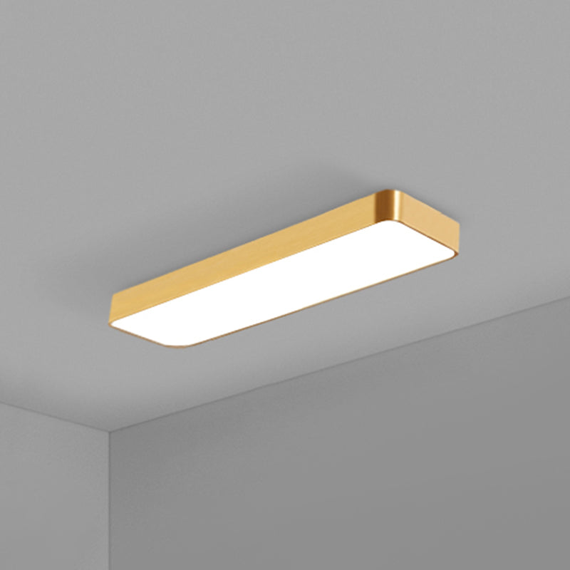 Simple Style Metal Led Ceiling Lamp With Gold Finish - Ideal For Offices