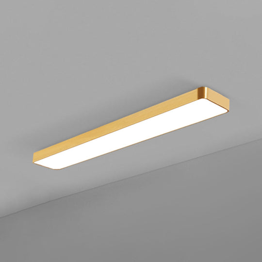 Simple Style Metal Led Ceiling Lamp With Gold Finish - Ideal For Offices