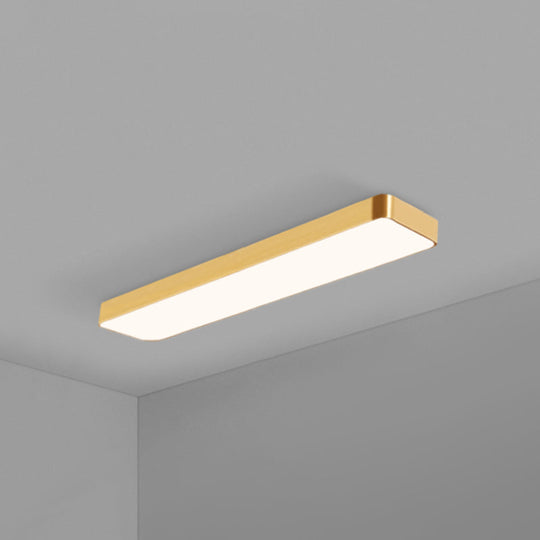 Simple Style Metal Led Ceiling Lamp With Gold Finish - Ideal For Offices