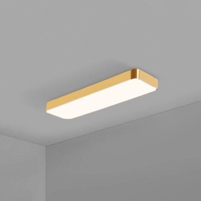 Simple Style Metal Led Ceiling Lamp With Gold Finish - Ideal For Offices