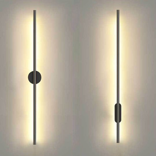 Modern Black Led Wall Sconce For Living Room - Stylish Metallic Fixture