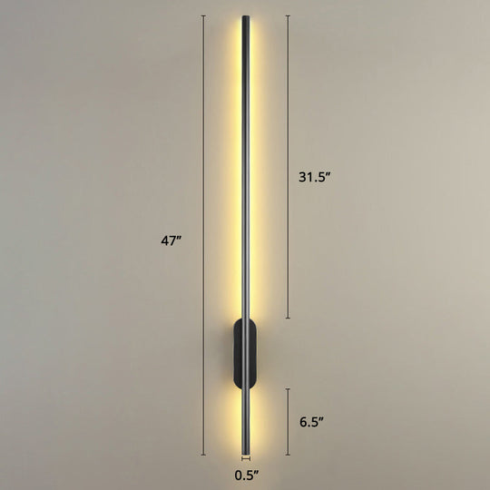 Modern Black Led Wall Sconce For Living Room - Stylish Metallic Fixture