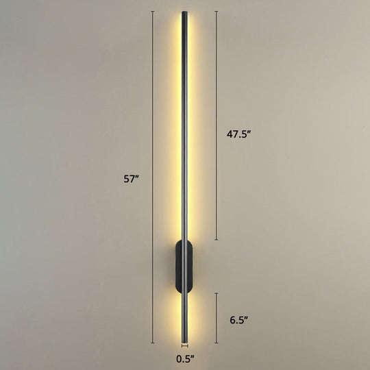 Modern Black Led Wall Sconce For Living Room - Stylish Metallic Fixture