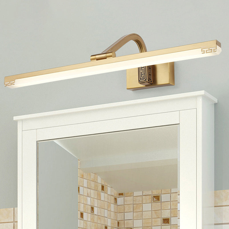 Adjustable Led Vanity Light - Traditional Acrylic Wall Sconce Lighting For Bathrooms Brass / 15.5