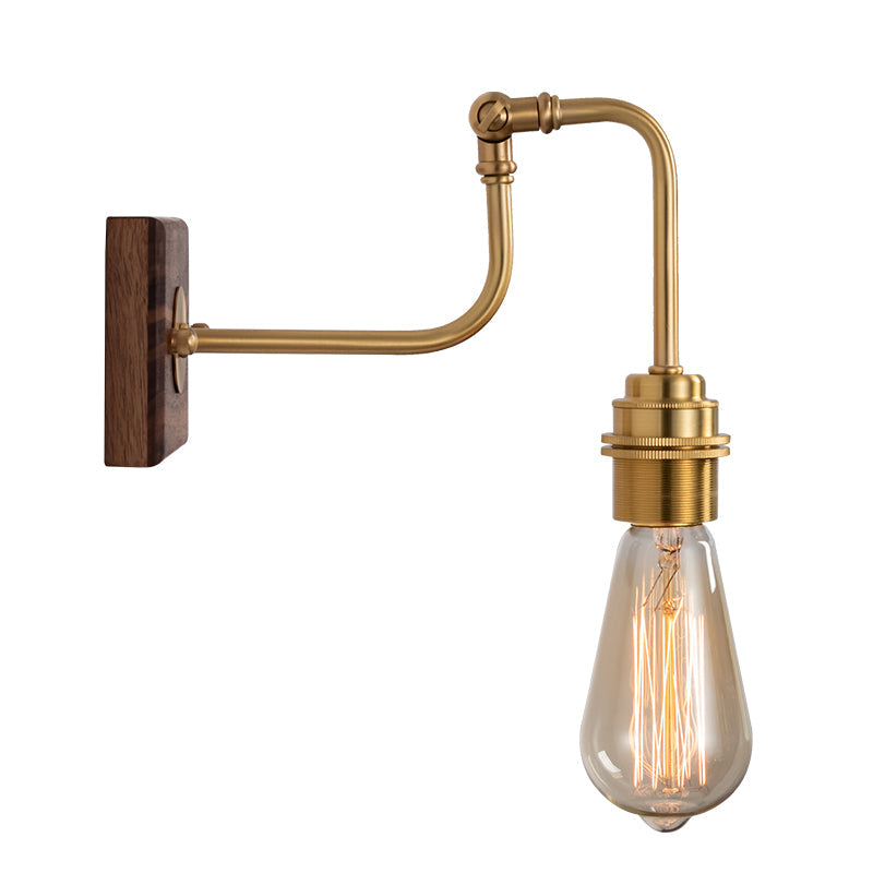 Industrial Adjustable Wall Light Fixture - Metal Gold Plated Sconce Lighting Faucet-Like Design