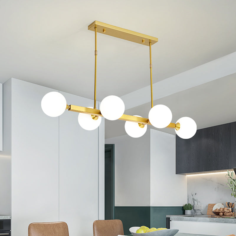 Postmodern Opaline Glass Molecular Island Pendant Light For Dining Room 6 / Gold