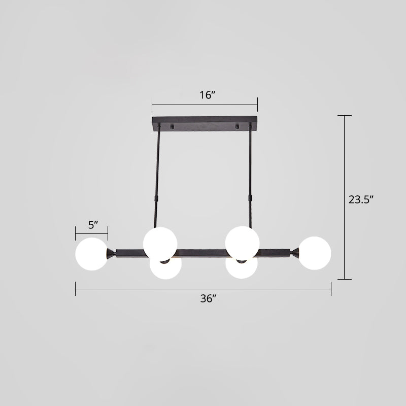 Postmodern Opaline Glass Molecular Island Pendant Light For Dining Room