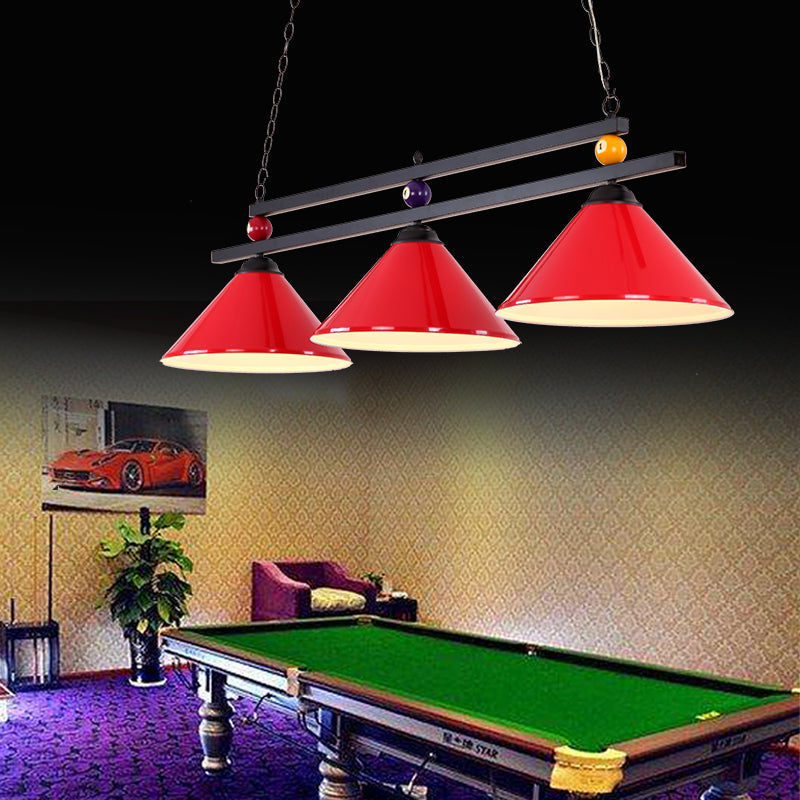 Metal Hanging Island Light - Industrial Billiard Club Pendant