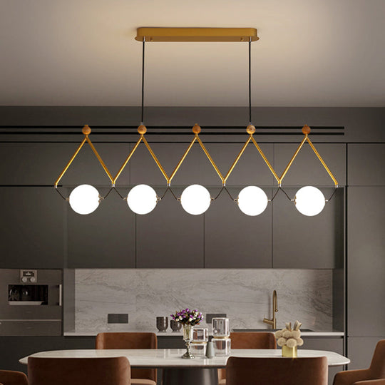 Ivory Glass Minimalist Ball Suspension Light - Creative Island Fixture