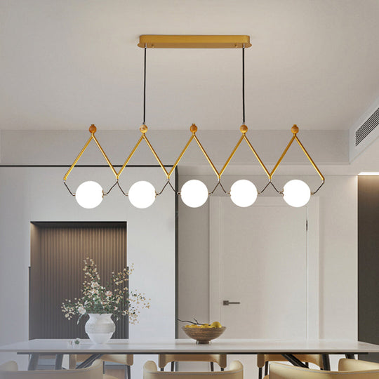 Ivory Glass Minimalist Ball Suspension Light - Creative Island Fixture