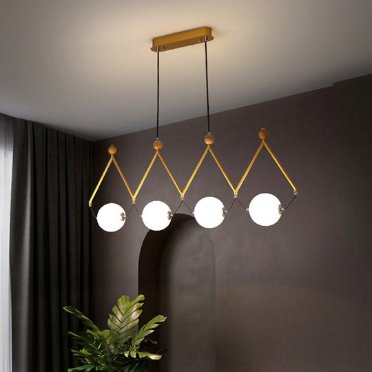 Ivory Glass Minimalist Ball Suspension Light - Creative Island Fixture