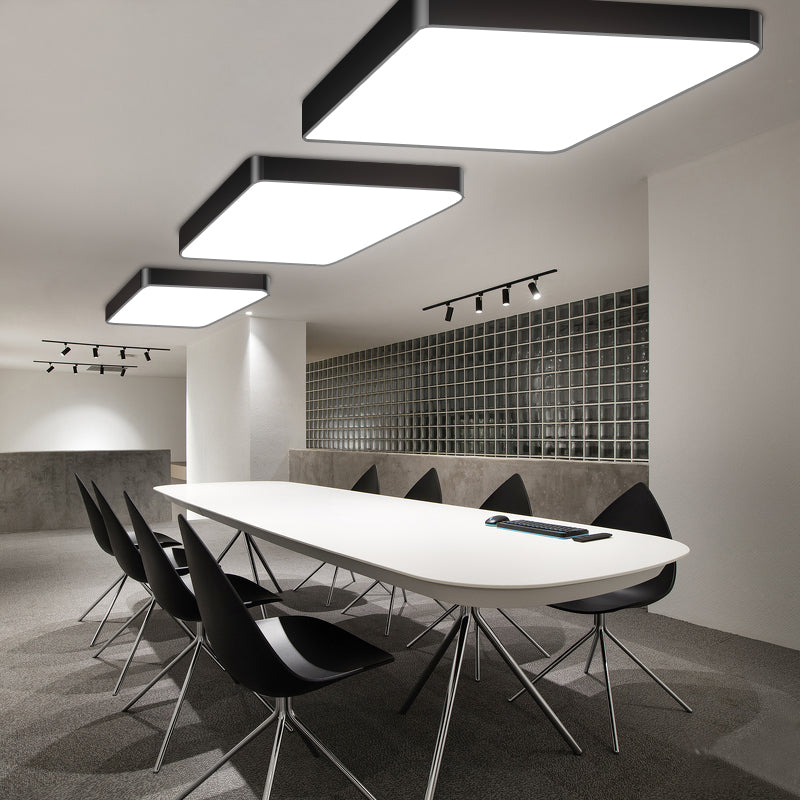 Contemporary Black Led Flushmount Ceiling Lamp For Office Spaces