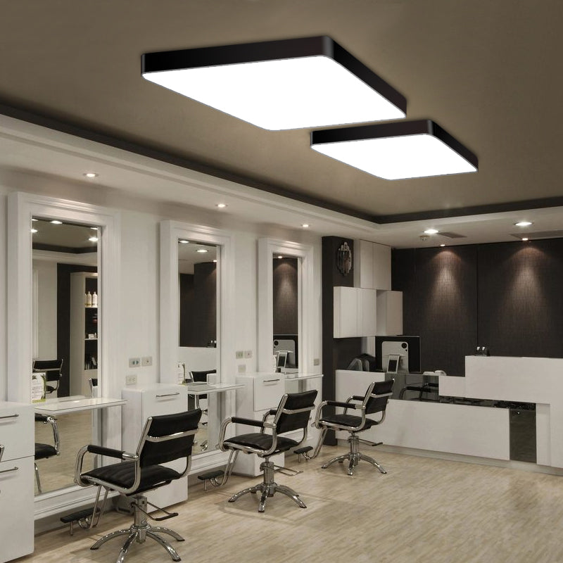 Contemporary Black LED Flushmount Ceiling Lamp for Office Spaces