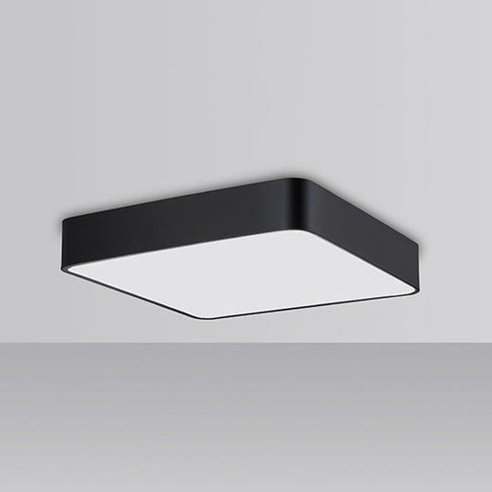 Contemporary Black Led Flushmount Ceiling Lamp For Office Spaces