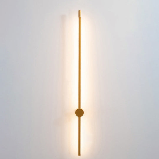 Minimalist Led Stair Sconce: Slim Aluminum Wall Light Fixture Gold / Warm 47