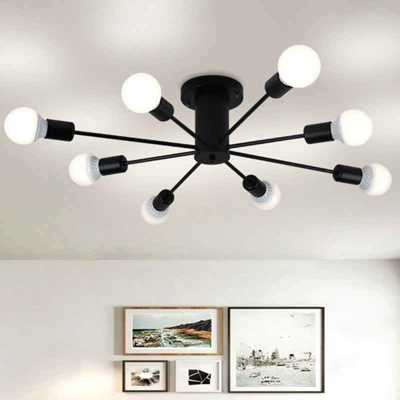 Modern Industrial Metal Flush Mount Ceiling Light Fixture