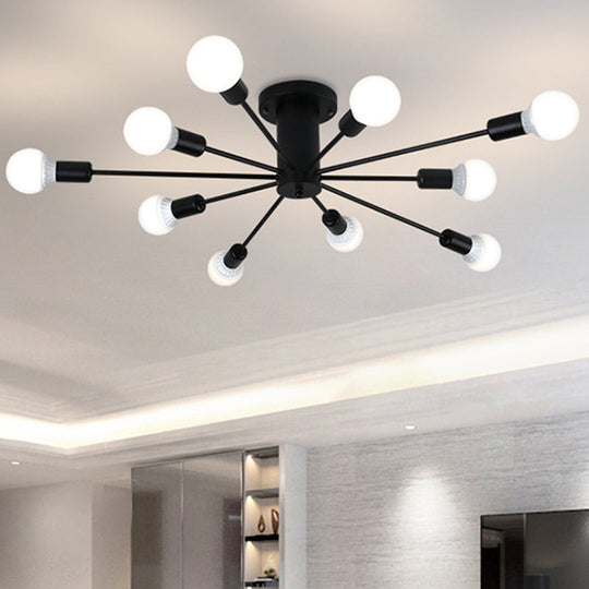 Modern Industrial Metal Flush Mount Ceiling Light Fixture