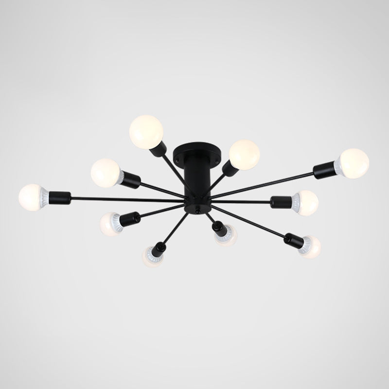 Modern Industrial Metal Flush Mount Ceiling Light Fixture