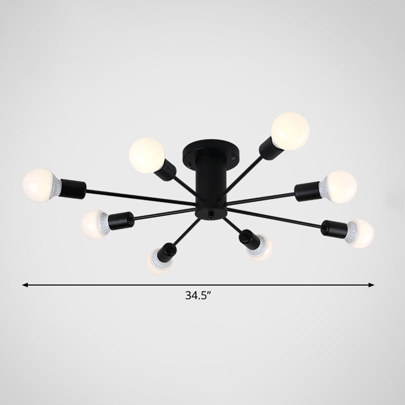 Modern Industrial Metal Flush Mount Ceiling Light Fixture