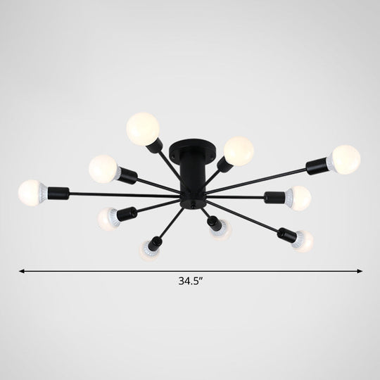 Modern Industrial Metal Flush Mount Ceiling Light Fixture