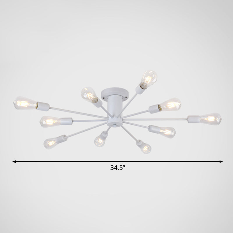 Modern Industrial Metal Flush Mount Ceiling Light Fixture