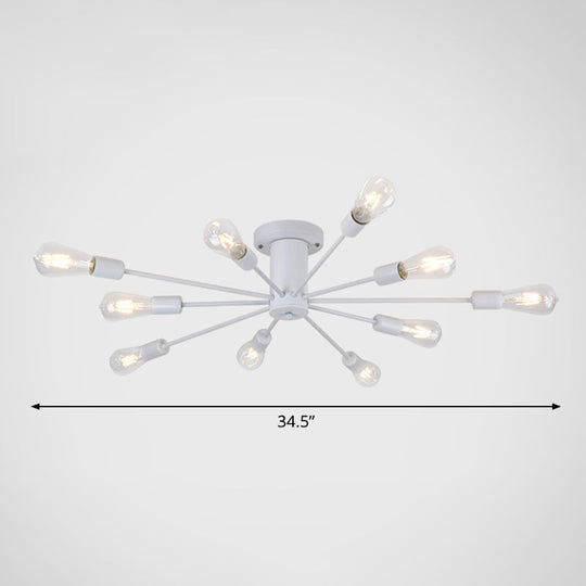 Modern Industrial Metal Flush Mount Ceiling Light Fixture