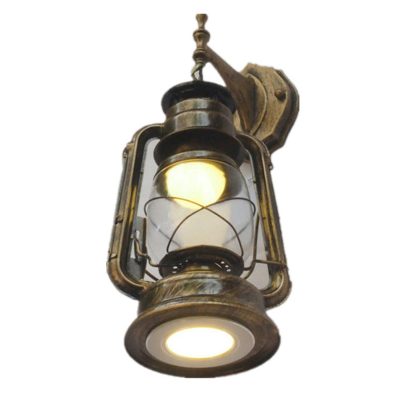 Nautical Glass Kerosene Lantern Wall Mount Lamp For Hallways 2 / Bronze