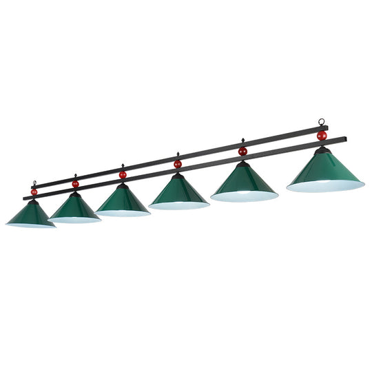 Conical Island Metal Pendant Ceiling Light - Industrial Style With Decorative Billiards Accent 6 /