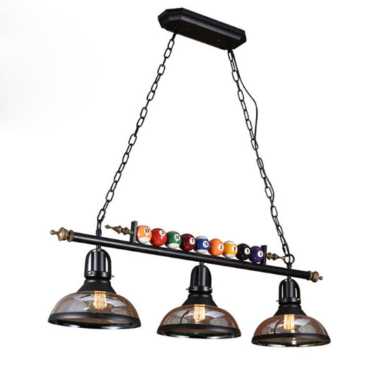 Industrial Metal Island Pendant Light Fixture With Shaded Design And Billiard Decoration