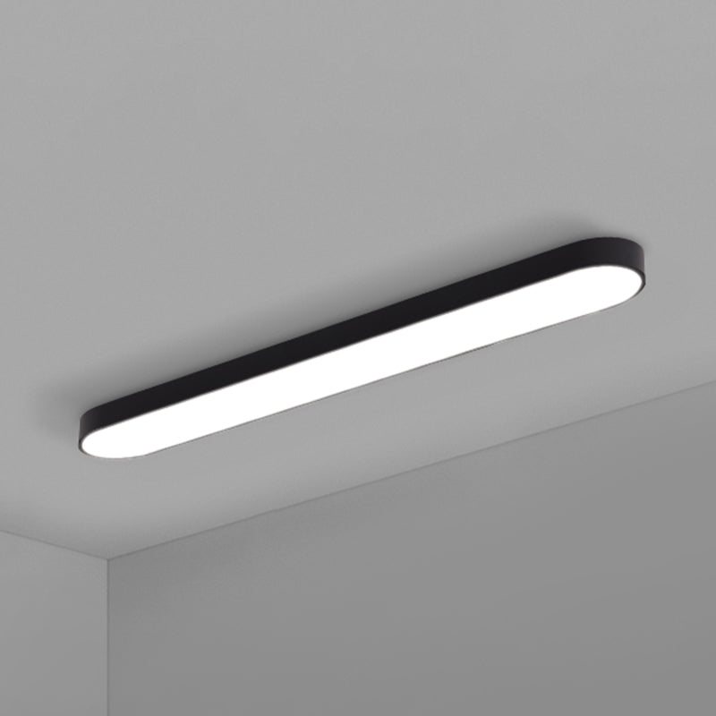 Sleek Aluminum LED Flush Mount Lamp: Elliptical Design for Minimalistic Meeting Rooms