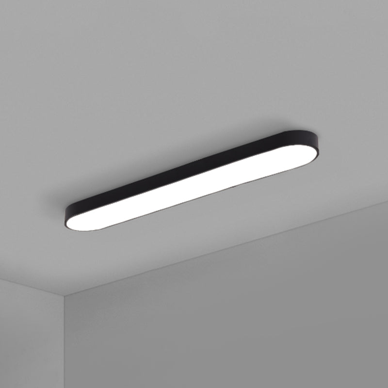 Sleek Aluminum LED Flush Mount Lamp: Elliptical Design for Minimalistic Meeting Rooms