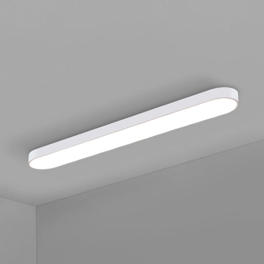 Sleek Aluminum LED Flush Mount Lamp: Elliptical Design for Minimalistic Meeting Rooms