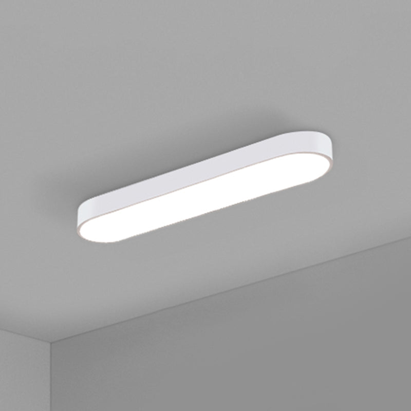 Sleek Aluminum LED Flush Mount Lamp: Elliptical Design for Minimalistic Meeting Rooms