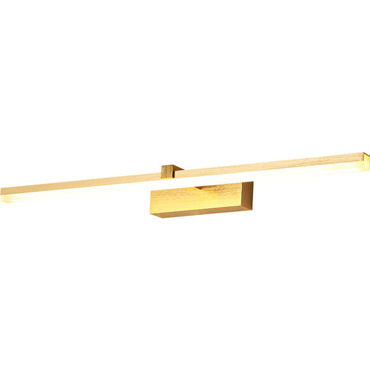 Sleek Gold Vanity Light Fixture Modern Metal Led Bath Lighting For Bathroom